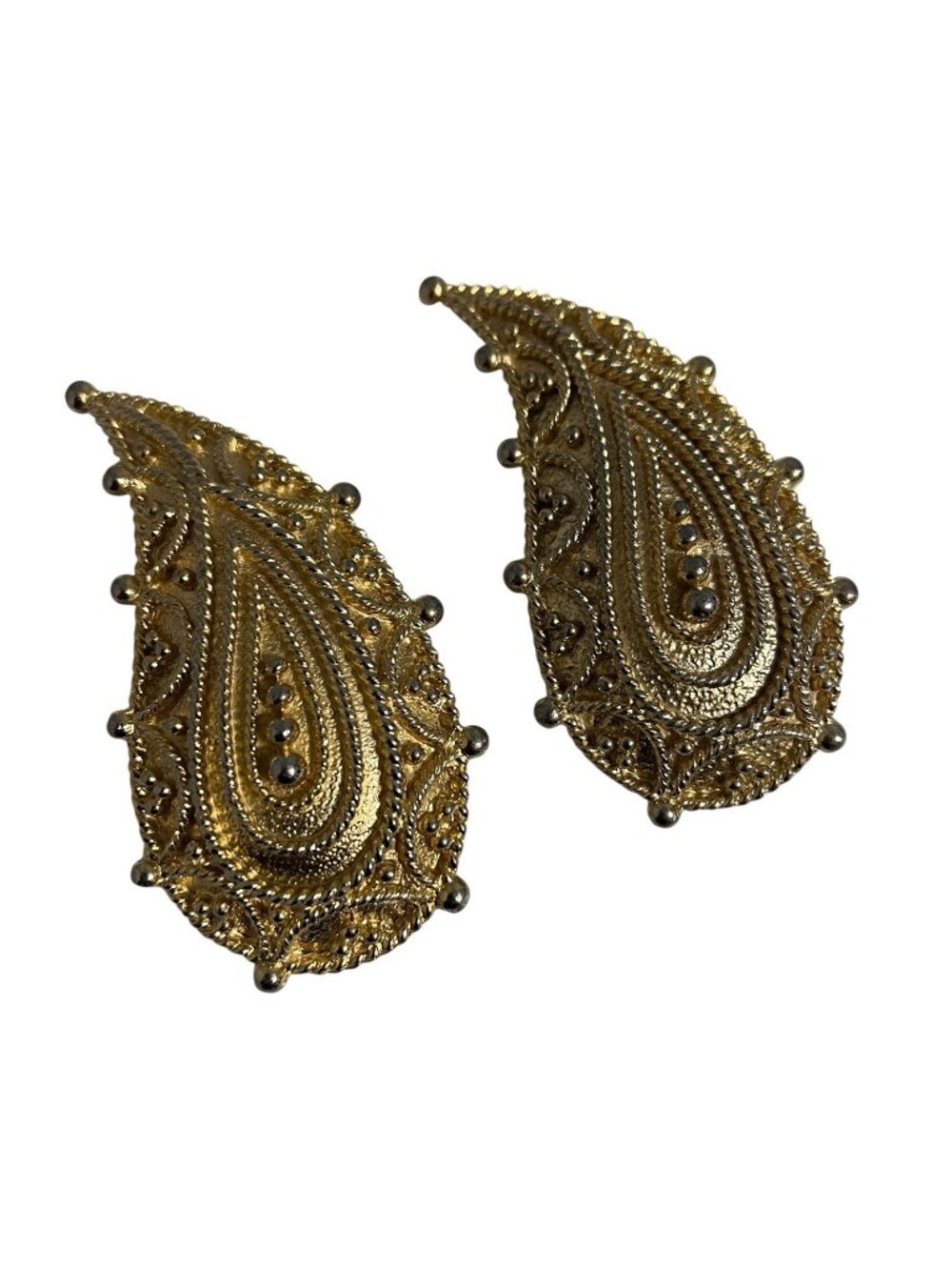 Mimi Di N Vintage 80s Paisley Gold Tone Belt Buckles Set